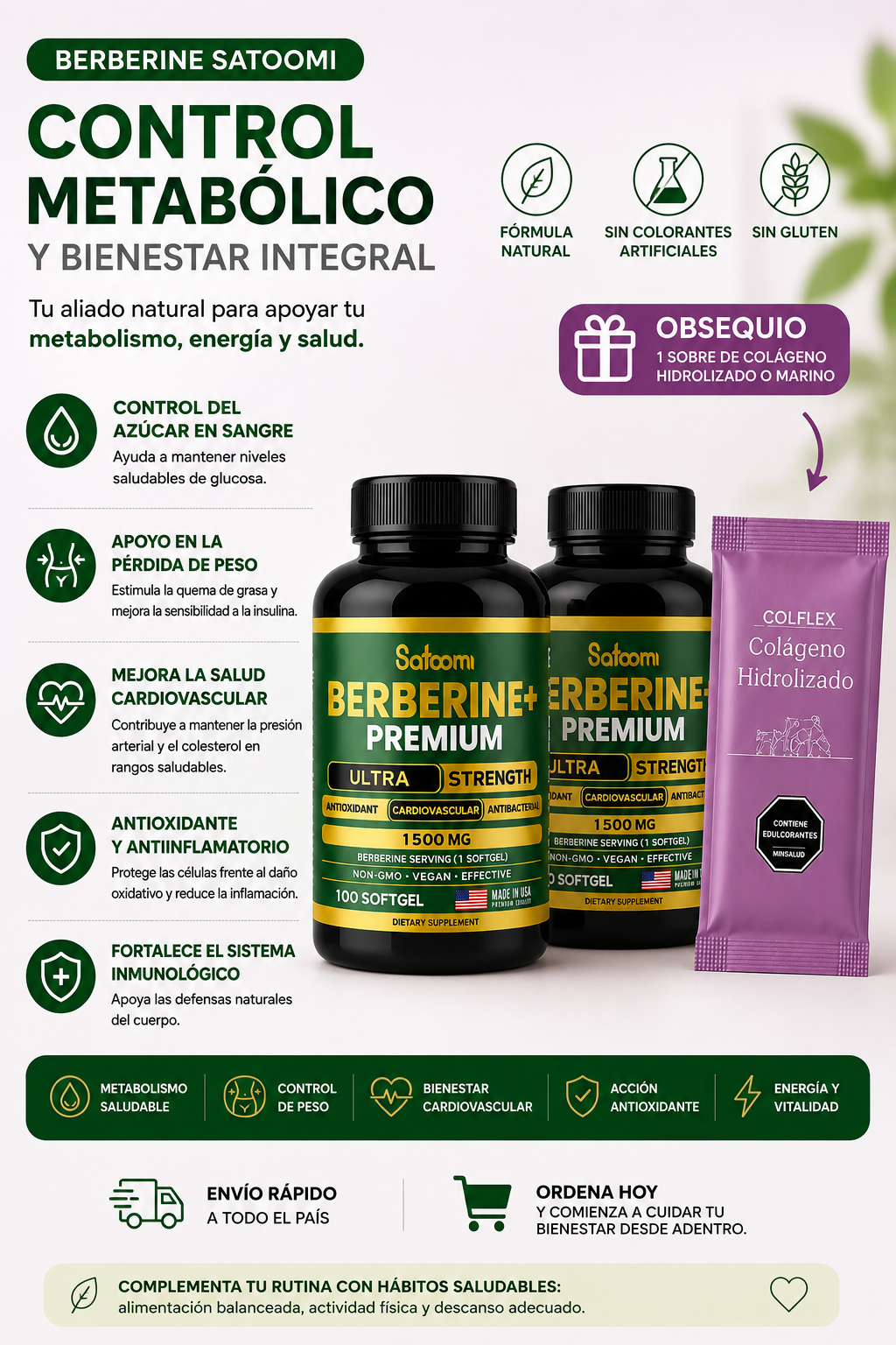 Berberine S x2 +Obsequio Sobre colageno
