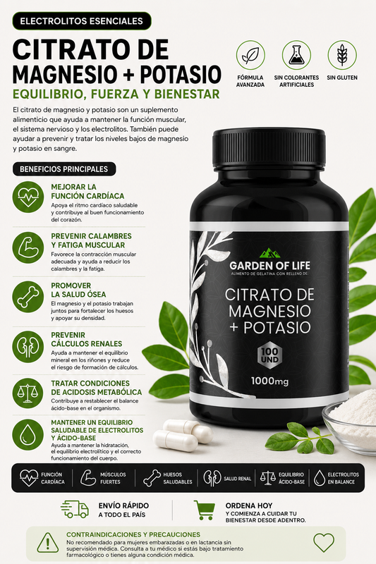 Citrato de magnesio+ potasio (Con Registro Invima)